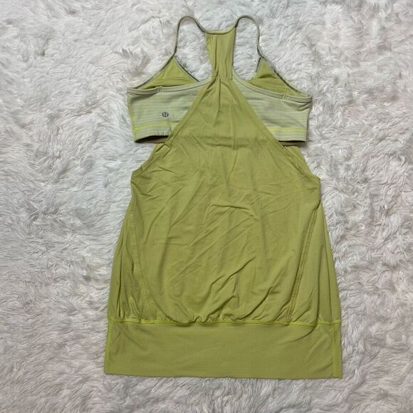Lululemon Tank Top No Limits Yellow Womens Size 8 Athletic Shirt Gym Workout - Picture 6 of 7